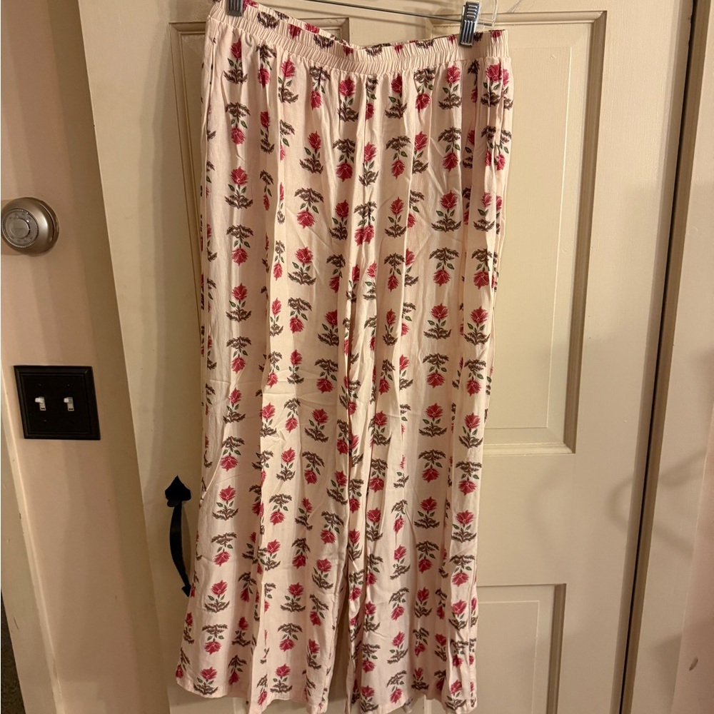 VRG GRL Floral Print Wide-Leg Pants